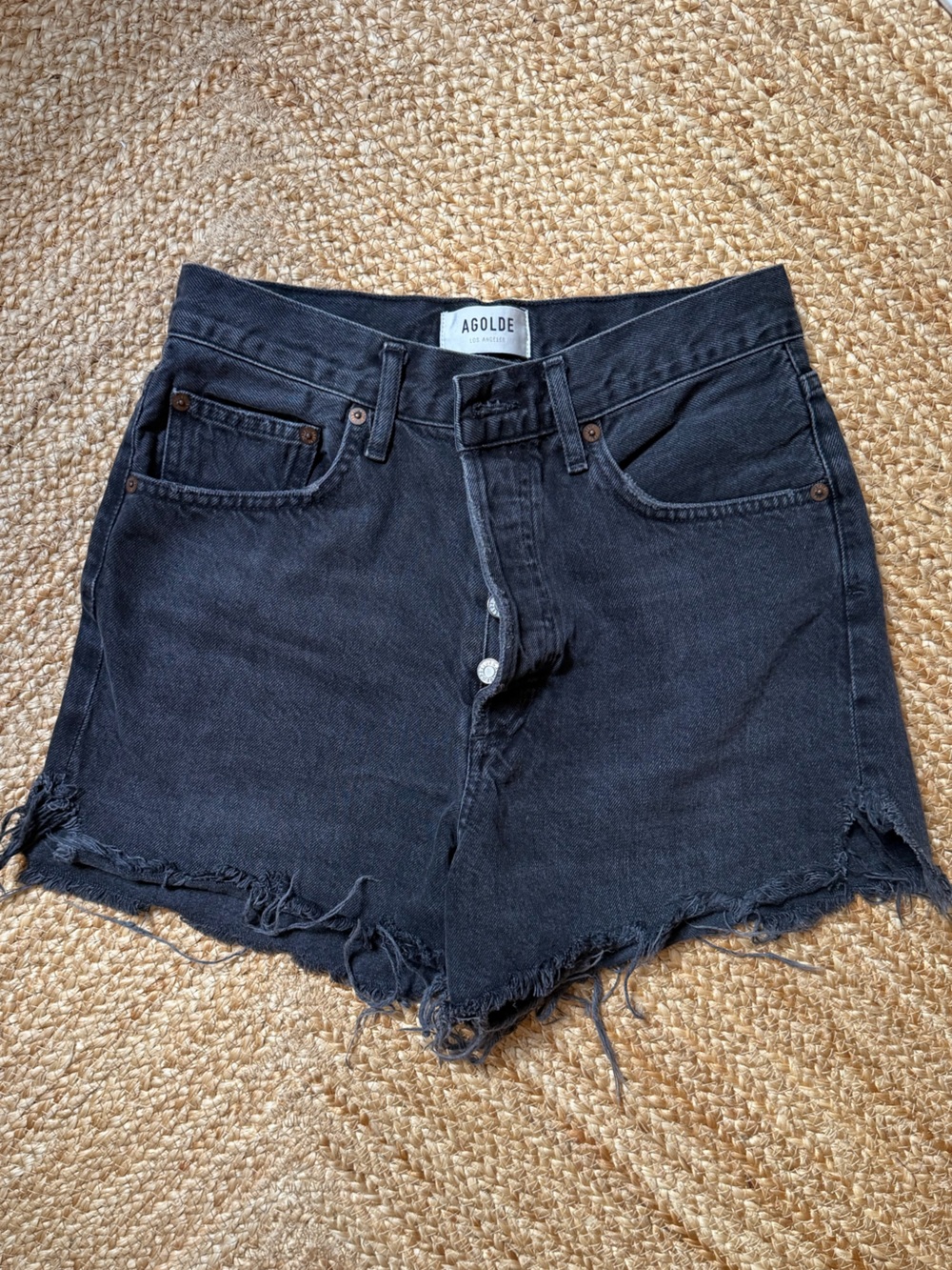 AGOLDE Black Denim Jean Shorts